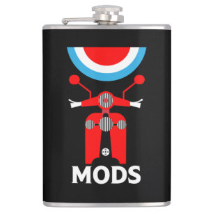 Vintage Inspired British Mods And Rockers Hip Flask