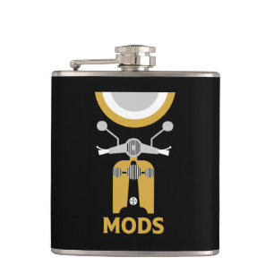 Vintage Inspired British Mods And Rockers Hip Flask