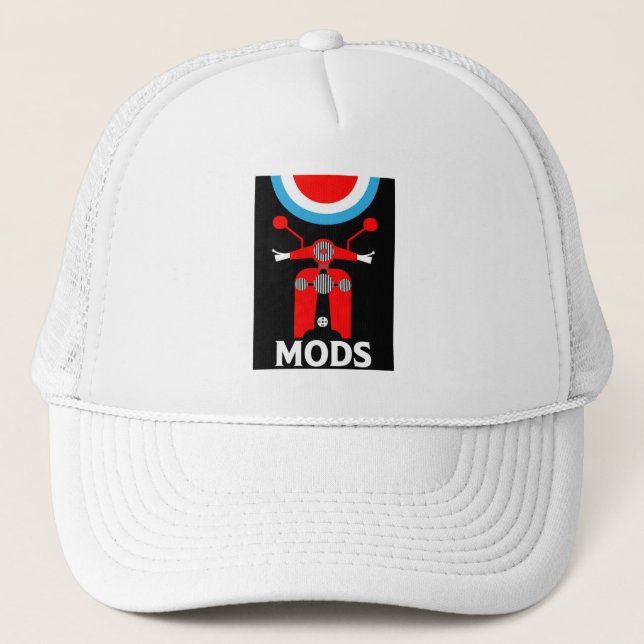 Vintage Inspired British Mods And Rockers Trucker Hat (Front)