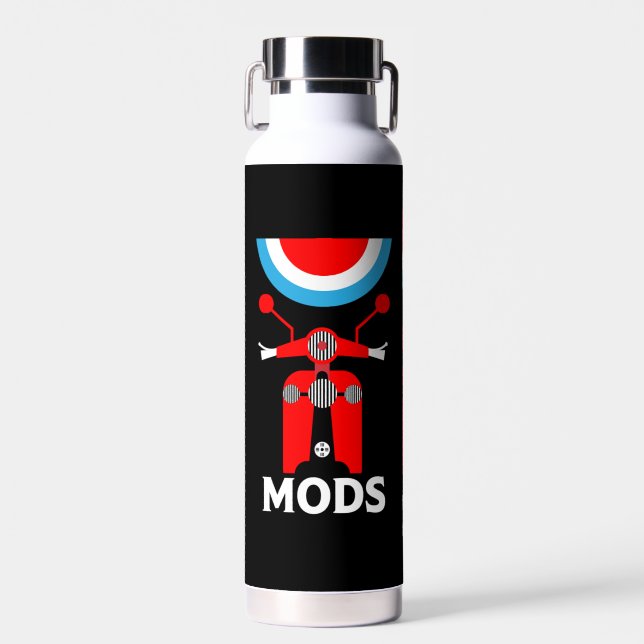 Vintage Inspired British Mods And Rockers Water Bottle (Front)