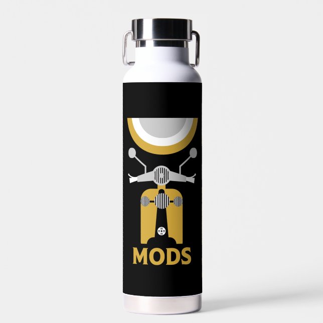 Vintage Inspired British Mods And Rockers Water Bottle (Front)