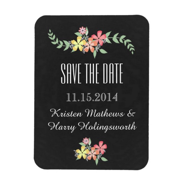 Vintage Inspired Chalkboard Save The Date Magnet (Vertical)