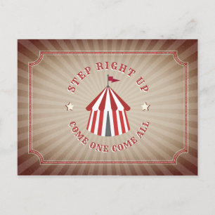 Vintage Inspired Circus Birthday Invitation Postcard