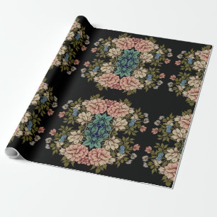 Vintage Inspired Classic Flowers Elegant Retro Wrapping Paper