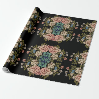 Vintage Inspired Classic Flowers Elegant Retro Wrapping Paper