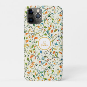 Vintage-Inspired Colourful Paisley Leaf Pattern (2 iPhone 11 Pro Case