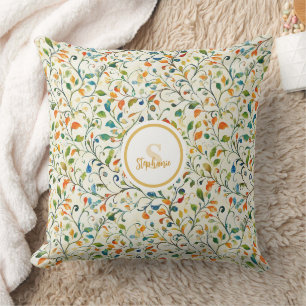 Vintage-Inspired Colourful Paisley Leaf Pattern (2 Cushion
