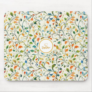 Vintage-Inspired Colourful Paisley Leaf Pattern (2 Mouse Mat