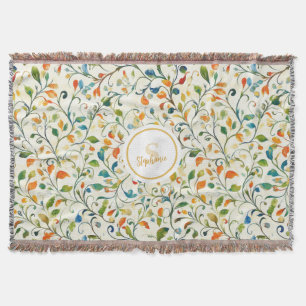 Vintage-Inspired Colourful Paisley Leaf Pattern (2 Throw Blanket