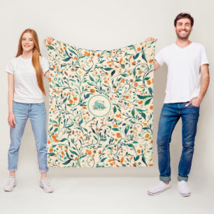 Vintage-Inspired Colourful Paisley Leaf Pattern (3 Fleece Blanket