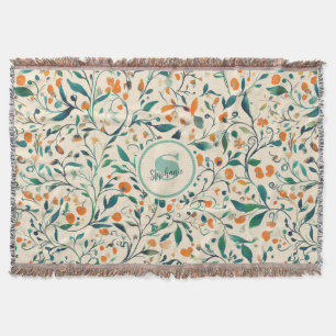 Vintage-Inspired Colourful Paisley Leaf Pattern (3 Throw Blanket