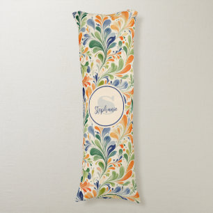 Vintage-Inspired Colourful Paisley Leaf Pattern (4 Body Cushion