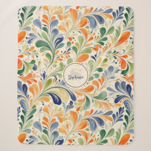 Vintage-Inspired Colourful Paisley Leaf Pattern (4 Sherpa Blanket