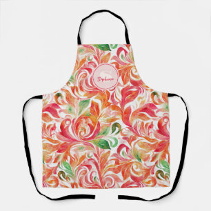 Vintage-Inspired Colourful Paisley Leaf Pattern (5 Apron