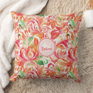 Vintage-Inspired Colourful Paisley Leaf Pattern (5 Cushion