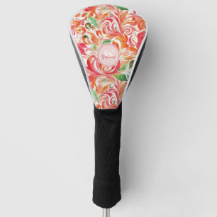 Vintage-Inspired Colourful Paisley Leaf Pattern (5 Golf Head Cover