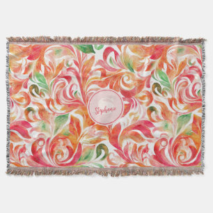 Vintage-Inspired Colourful Paisley Leaf Pattern (5 Throw Blanket