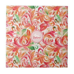 Vintage-Inspired Colourful Paisley Leaf Pattern (5 Tile