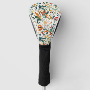 Vintage-Inspired Colourful Paisley Leaf Pattern Golf Head Cover