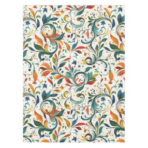 Vintage-Inspired Colourful Paisley Leaf Pattern Tablecloth