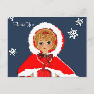 Vintage Inspired Cute Little Girl Thank You Cards