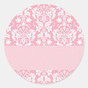 Vintage Inspired Damask Border Customisable Cards Classic Round Sticker