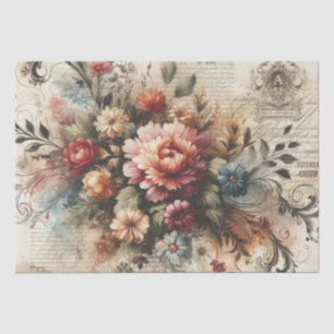 Vintage Inspired Decoupage Floral Tissue Paper 