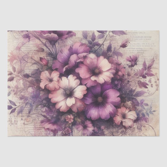 Vintage Inspired Decoupage Floral Tissue Paper  (Front)