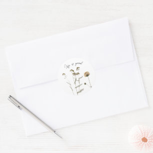 Vintage-inspired floral art classic round sticker