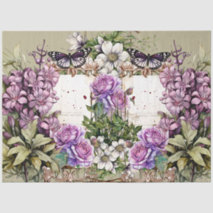 Vintage Inspired Floral Collage Decoupage Tissue Paper