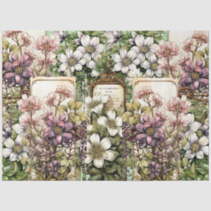 Vintage Inspired Floral Collage Decoupage Tissue Paper