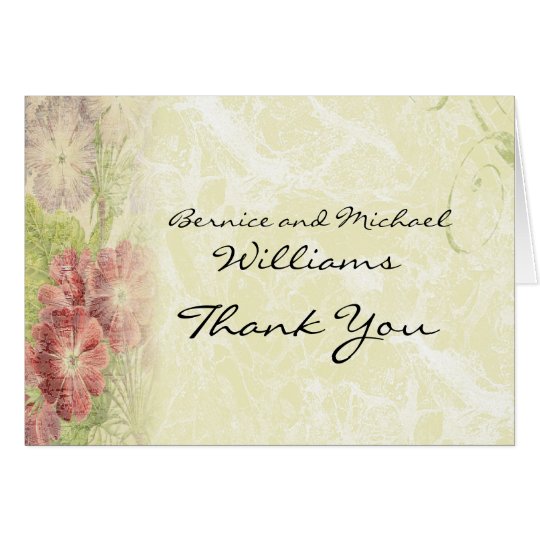 Vintage Inspired Floral Thank You Card