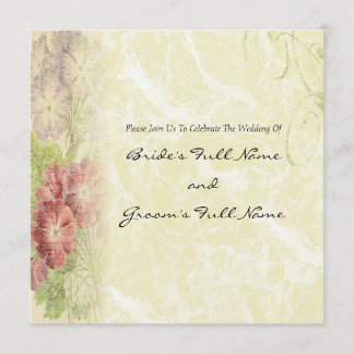 Vintage Inspired Floral Wedding Invitation