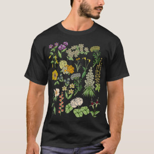 Vintage Inspired Flower Botanical Plants Nature Gr T-Shirt