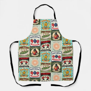 Vintage Inspired Fruit Crate Label Art Apron