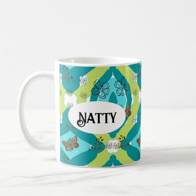 Vintage Inspired Garden Floral Pattern Coffee Mug (Left)