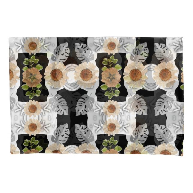 Vintage Inspired Garden Floral Pattern Pillowcase (Front)