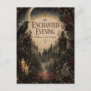 Vintage-Inspired Halloween for Mysterious Evening Holiday Postcard