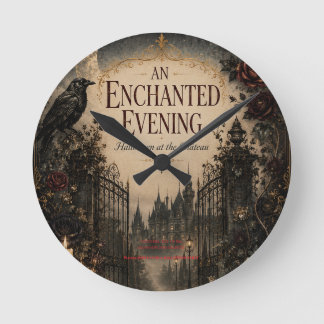 Vintage-Inspired Halloween for Mysterious Evening Round Clock