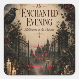 Vintage-Inspired Halloween for Mysterious Evening Square Sticker