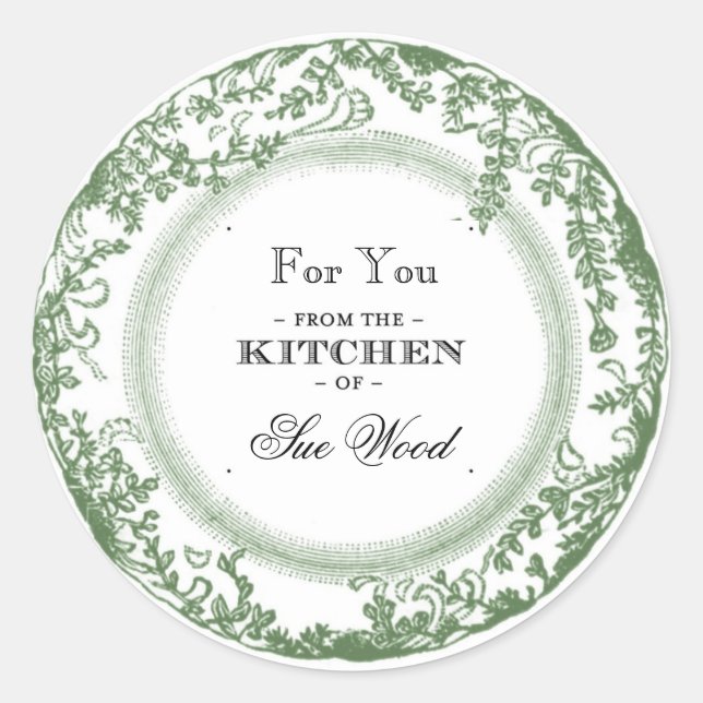 Vintage-Inspired Kitchen Gifts Labels (Front)