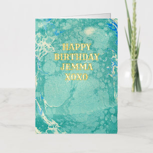Vintage-Inspired Marbled Greeting Card with Custom