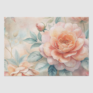Vintage Inspired Pastel Peach Watercolor Decoupage Tissue Paper