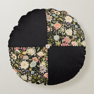 Vintage Inspired Patchwork Quilt Round Cushion