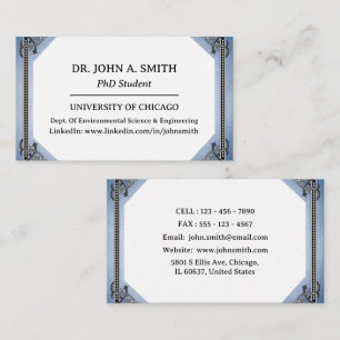 Vintage Inspired PhD Student Business Card