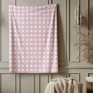 Vintage-Inspired Pink Plaid Blanket Cosy Nights