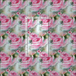 Vintage Inspired Pink Roses Fabric