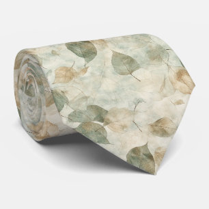 Vintage-Inspired Pressed Leaf in Warm Colours Tie