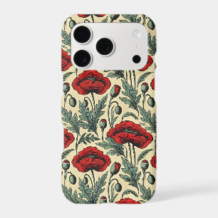 Vintage-Inspired Red Poppies Pattern
