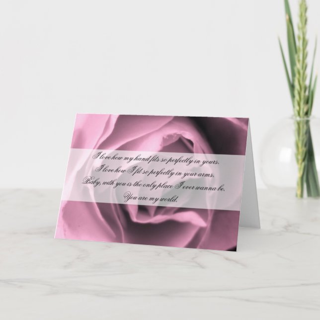Vintage Inspired Romance Rose Quote Card (Front)
